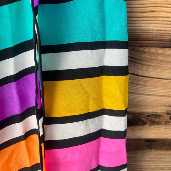 VINTAGE | 100% Silk Colorful Striped Scarf - Picture 2 of 5